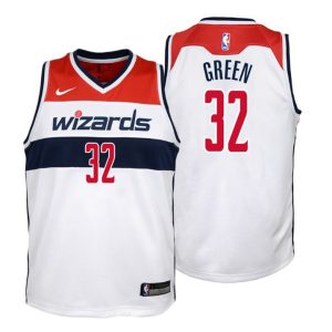 Maillot Basket Washington Wizards #32 Jeff Green Association Blanc Swingman - Enfant